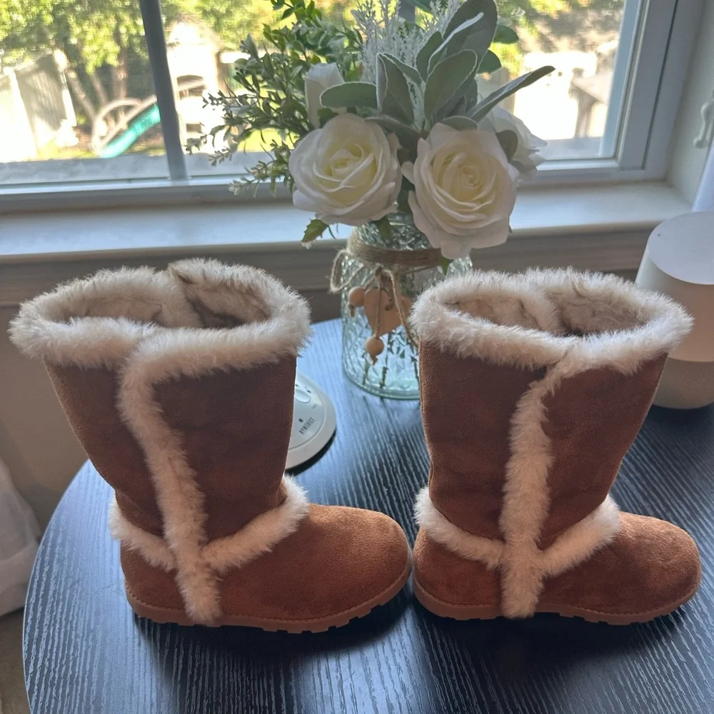 Sugar Brand Toddler Girl Brown Fur-Lined Boots
